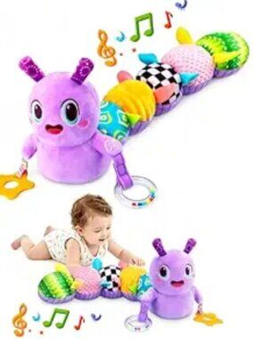 BNIB GoGonova Purple Baby Sensory Caterpillar 0-12 Months Plush Activity Toy